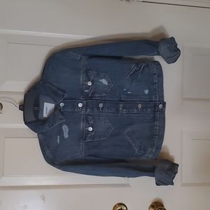 Old navy distressed cropped jean jacket